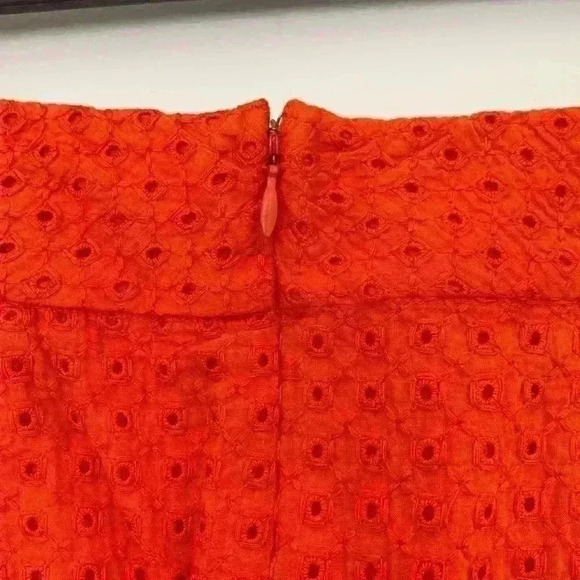 Coldwater Creek Beautiful Orange Eyelet Weave Pattern Skirt, Size 4 - Picture 6 of 7